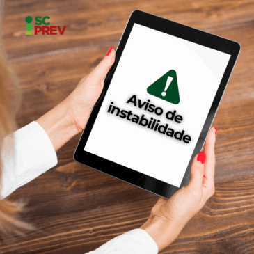 Aviso de instabilidade na Área do Participante